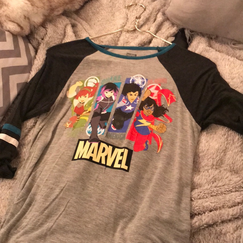 A long sleeve marvel shirt